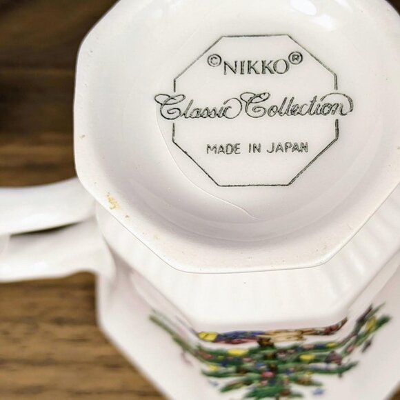 Nikko Classic Christmas Tree Sugar & Creamer Set Japan Vintage - Picture 13 of 13